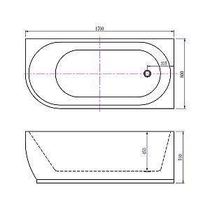 Cadă de baie Aifol Rato 1700x800 Right