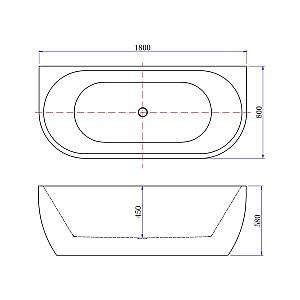 Cadă de baie Aifol Kabo 1800x800