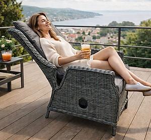 Fotoliu de terasa Hola LUX reglabil Anthracite