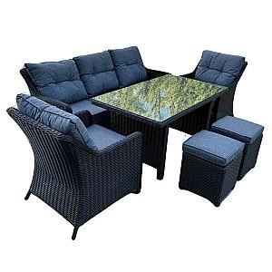 Set mobila de gradina Hola RATTAN pentru 7persoane Black