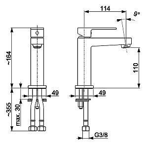 Baterie pentru lavoar Armatura Logon PVD Gun Metal