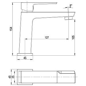 Baterie pentru lavoar Mat|eco Pixel (124651)