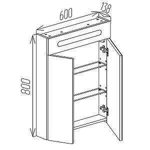 Dulap de baie Bayro Portis LED 600x800 White