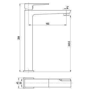 Baterie pentru lavoar Mat|eco Pixel (124653)