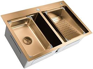 Chiuveta de bucatarie SanDonna HD7850 dubla Cupru