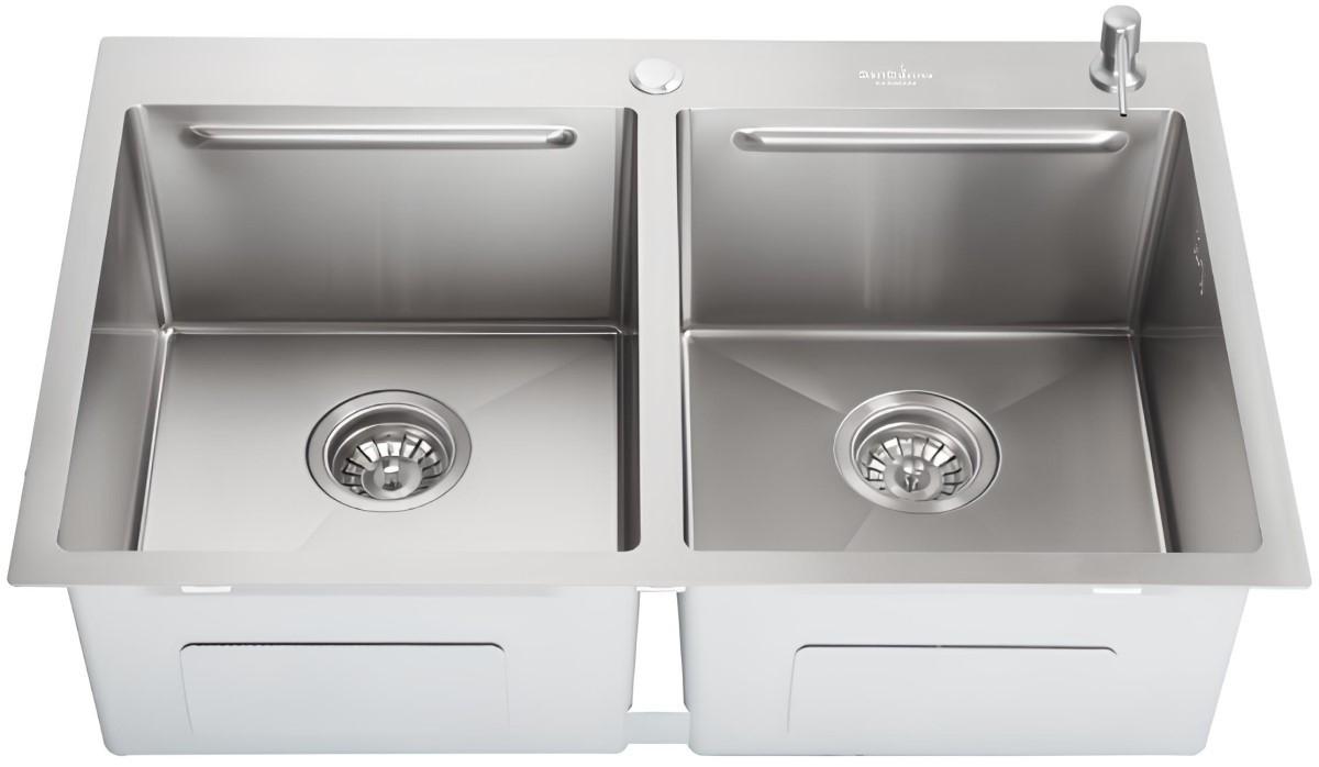 Chiuveta de bucatarie SanDonna HD7850 dubla Crom satin