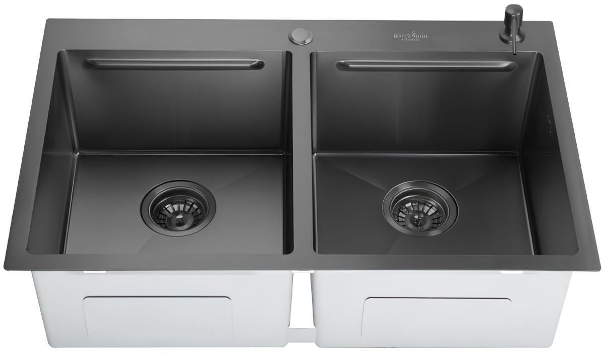 Chiuveta de bucatarie SanDonna HD7850 dubla Negru