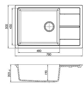 Chiuveta de bucatarie SanDonna Ines 780 Metallic Black