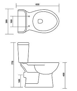 Vas WC Orient Ceramic Queen+Capac PP