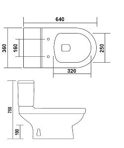 Vas WC Orient Ceramic Croma No-Rim+Capac Duroplast
