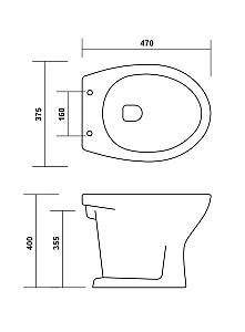 Vas WC Orient Ceramic Dacinii+Capac PP