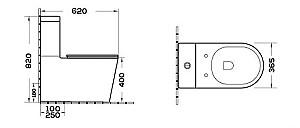 Vas WC South Villa SH-5202 Tornado 82 P-trap 3/6 BTW Slim UF Duroplast