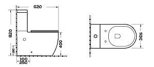 Vas WC South Villa SH-5201 Tornado 82 P-trap 3/6 BTW Slim UF Duroplast