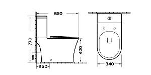 Vas WC South Villa SH-5119 83 P-trap 3/6 Tornado Slim UF Duroplast