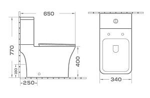 Vas WC South Villa SH-5118 77 P-trap 3/6 no-rim Slim UF Duroplast