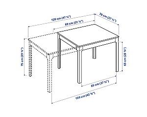 Masa IKEA Ekedalen white 80/120x70 cm