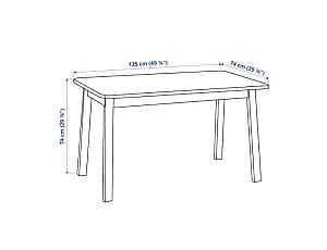 Masa IKEA Norraker mesteacan 125×74 cm