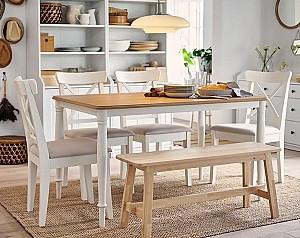 Masa IKEA Danderyd oak veneer-white 130×80 cm