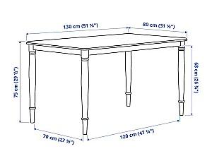 Masa IKEA Danderyd oak veneer-white 130×80 cm