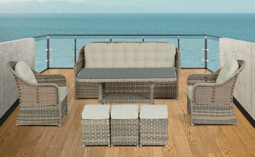 Set mobila de gradina Sunyard Ada Gri inchis/Alb