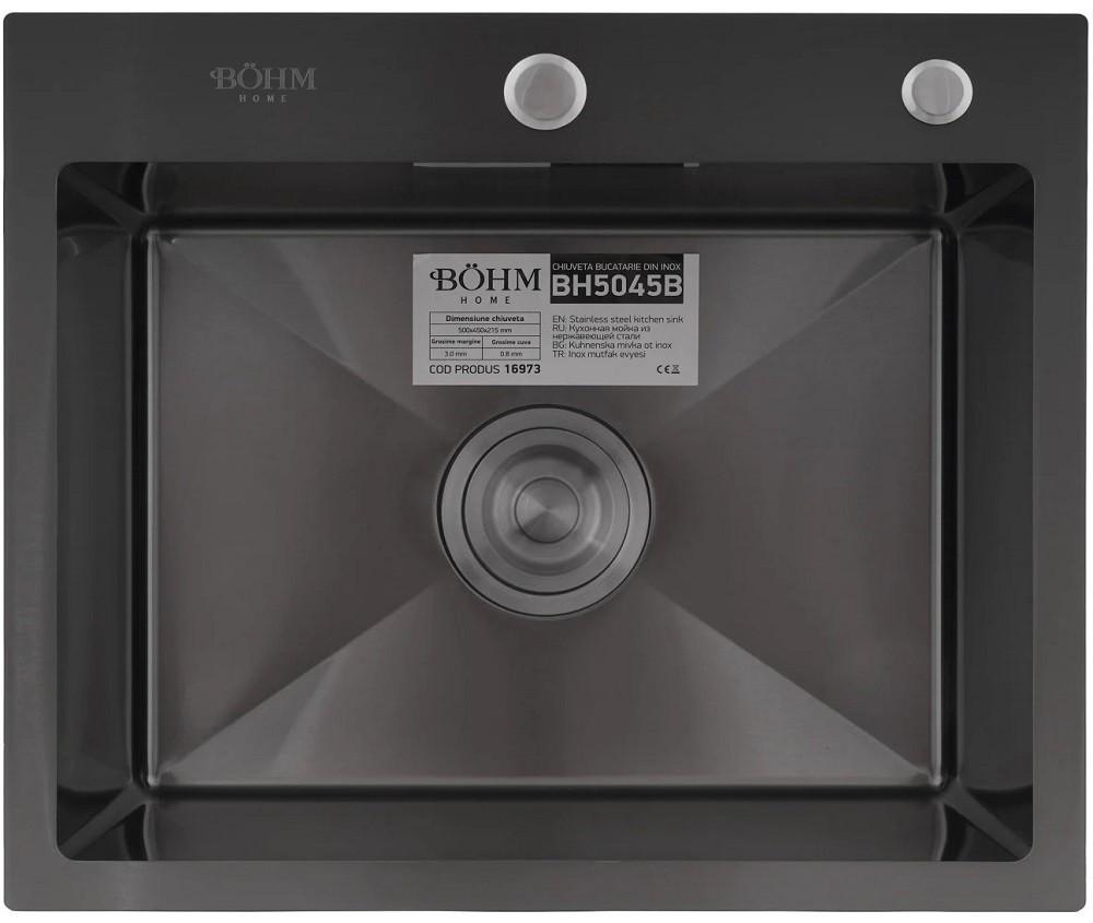 Chiuveta de bucatarie Bohm SUS304 NANO-BLACK 50x45x21.5