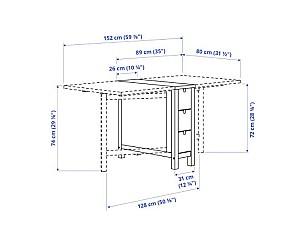 Masa IKEA Norden birch 26/89/152x80 cm