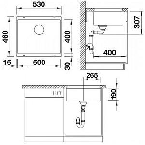 Chiuveta de bucatarie Blanco Rotan 500-U (523075)