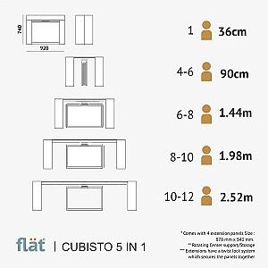Masa Flat Cubisto 5in1 Stejar Thermo Negru