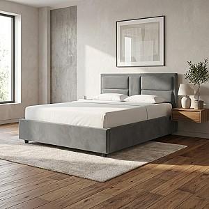 Pat Alcantara Sidney 1.6 m Gri Închis + Saltea Salt Confort Clasic 160x200