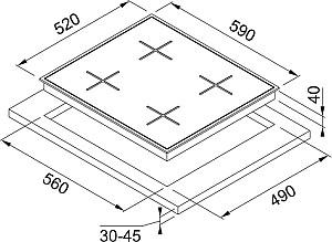 Plita pe gaz incorporabila Franke FHNS 604 4G BK C (106.0489.940)