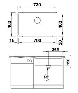 Chiuveta de bucatarie Blanco Subline 700-U (523443)