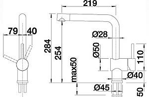 Robinet bucatarie Blanco Mida (517742)