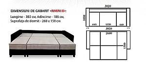 Canapea Polimobil Rimini 3 Beige/Brown