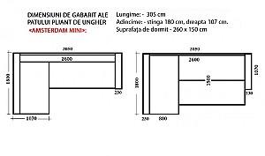 Canapea coltar Polimobil Amsterdam Mini