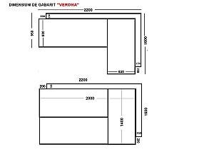 Canapea coltar Polimobil Verona (2,20*1,60 m)