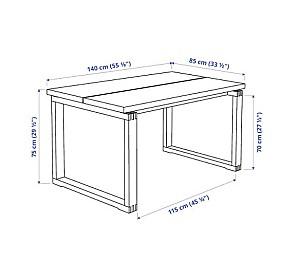 Masa IKEA Morbylanga brown painted oak veneer