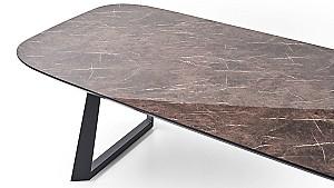 Masa Dogtas LAGO Bianco 200x100cm Gri/Imitatie Mramură Maro