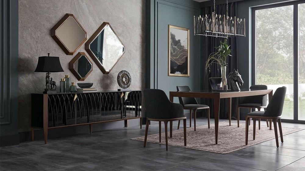 Masa Dogtas LOGAN 200x100cm Negru/Nuc(Maro)