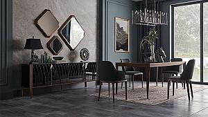 Masa Dogtas LOGAN 200x100cm Negru/Nuc(Maro)