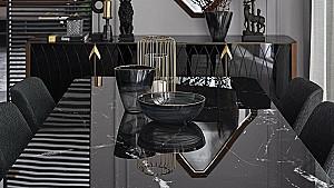 Masa Dogtas LOGAN 200x100cm Negru/Nuc(Maro)