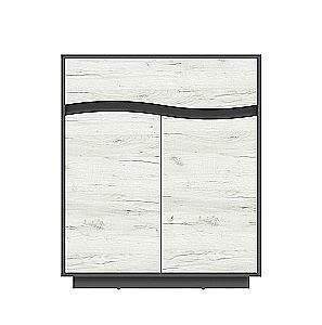 Comoda Yasen Geneva 1S2D gri graffit/stejar kraft alb