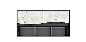 Raft de perete Yasen Geneva grey grafite/stejar craft alb