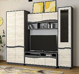 Raft de perete Yasen Geneva grey grafite/stejar craft alb