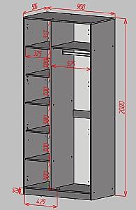 Dulap pentru copii Yasen Disney 900 Grafit(Gri)/ Stejar Kraft Alb