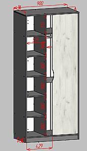 Dulap pentru copii Yasen Disney 900 Grafit(Gri)/ Stejar Kraft Alb