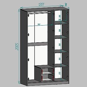 Dulap pentru copii Yasen Disney (Retne) 3D2S1OGL Grafit Gri/Stejar Kraft Alb