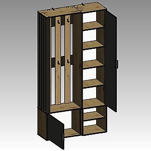 Antreu Yasen Loft Stejar Artizan / Negru