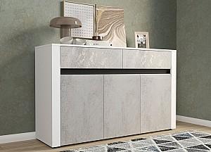 Comoda Yasen Bodena 3D2S Nimfea Alb / Oxid Deschis (Gri) / Negru