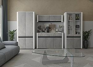 Comoda Yasen Bodena 3D2S Nimfea Alb / Oxid Deschis (Gri) / Negru