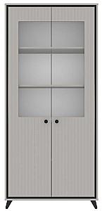 Dulap cu vitrina Yasen Tina 2D Cașmir (Bej) / Negru